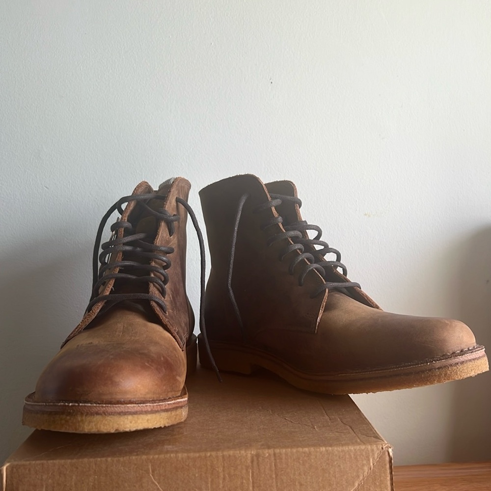 Astorflex Bootflex Nubuck Boots in Brown, Size 43/US 10